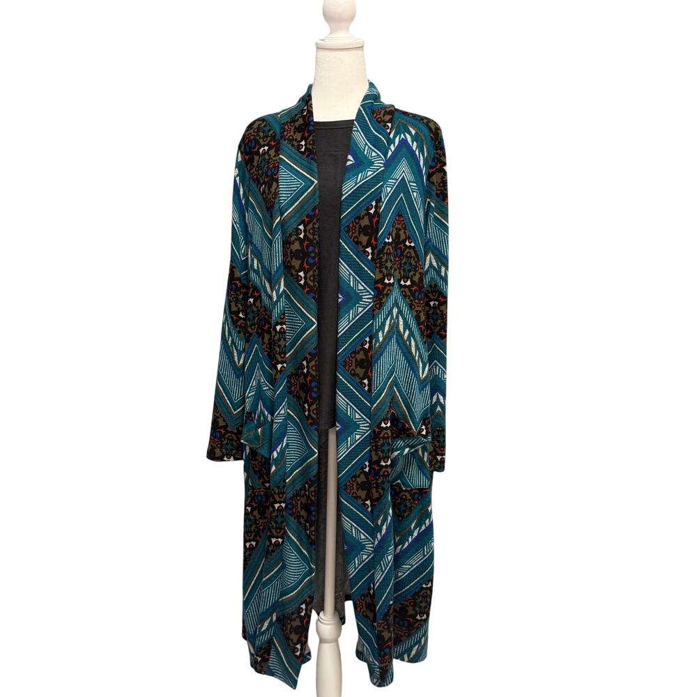 Pretty Young Thing (PYT) Open Front Duster Cardigan Geometric Print Women’s 2X